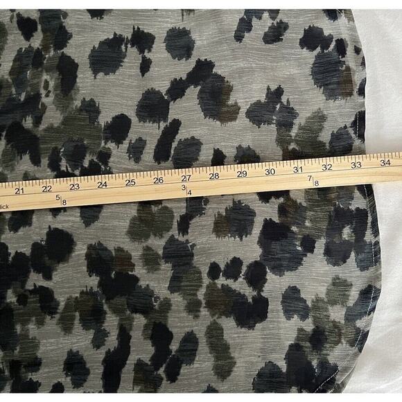 Paper Crane Anthropologie Tunic Dress Women’s Sz M Blouse Abstract Leopard Gray - Picture 8 of 13